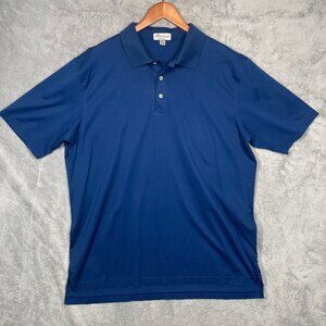 Peter Millar Mens Crown Ease Polo Shirt XL Blue Cotton Short Sleeve Classic Fit